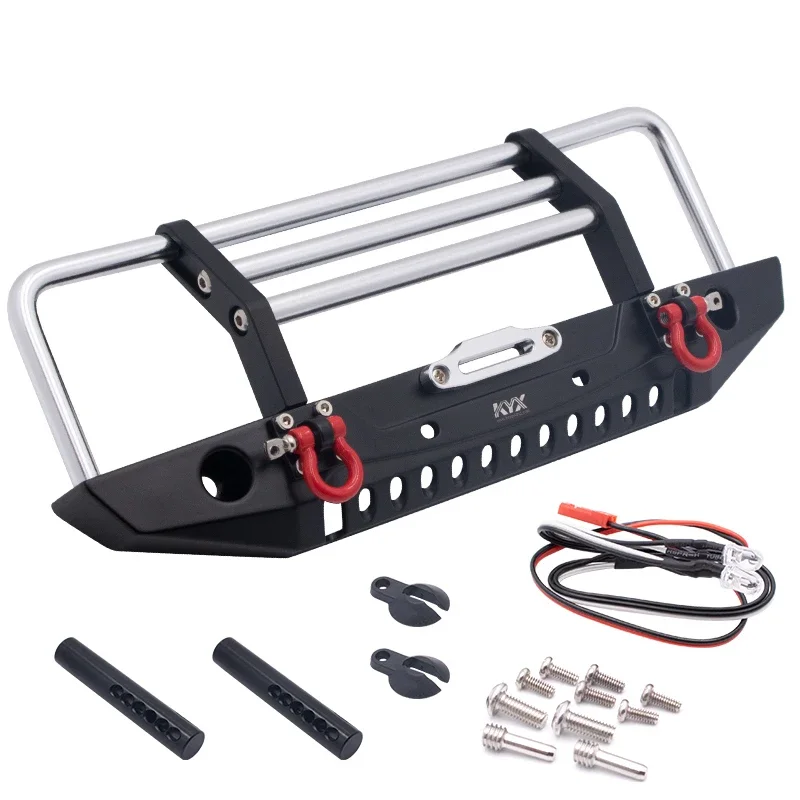 KYX Racing Aluminum Front Bumper Upgrades Parts Accessories for 1/10 RC Crawler Axial SCX10 II III PRO Traxxas TRX4 Gen8 Gen9