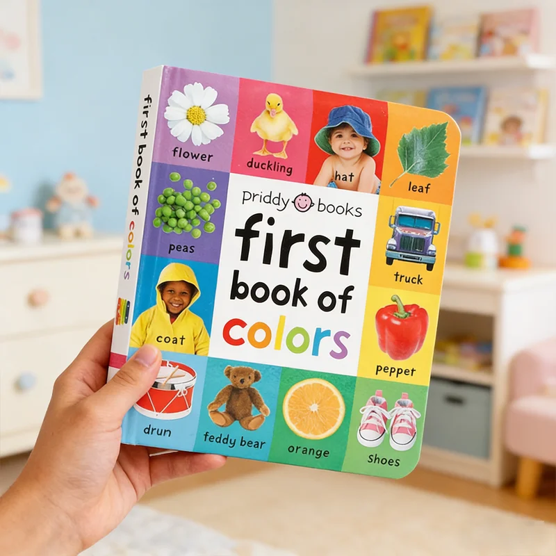 First book of Colors Board Book, Visual Development ,  Vocabulary Building, Preschool Literacy Learning, Bedtime Reading Book