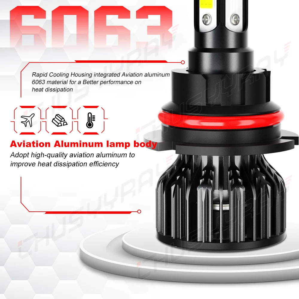 For 1999-2004 Ford Mustang 6000K LED Headlight Bulbs High Low Beam Combo Kit White Super Bright  200W 20,000LM