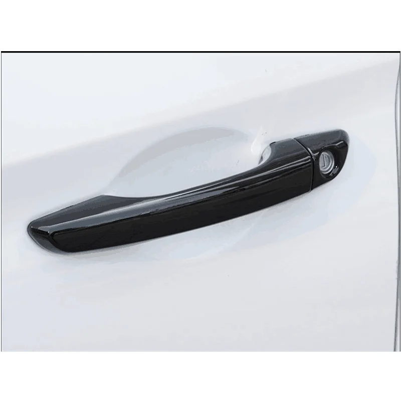 4x for Peugeot 208 MK2 P21 2020 2021 2022 2023 Gloss Black Chrome Carbon Fiber Door Handle Cover Stickers Catch Car Accessories