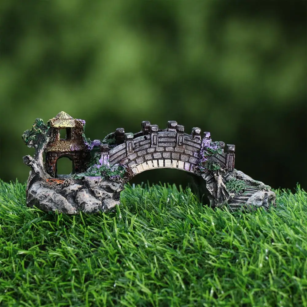 New Accessories Aquatic Pet Supplies Resin Aquarium Ornaments Fish Tank Ornament Artificial Bridge Rockery Fake Landscaping