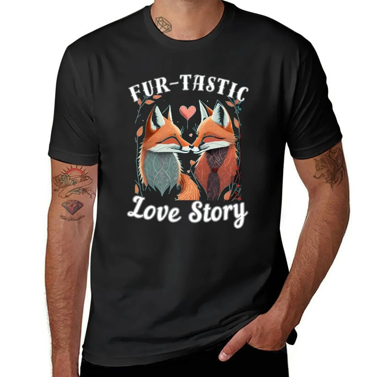 Fur-tastic Love Story T-Shirt kawaii clothes summer top cute tops mens graphic t-shirts funny