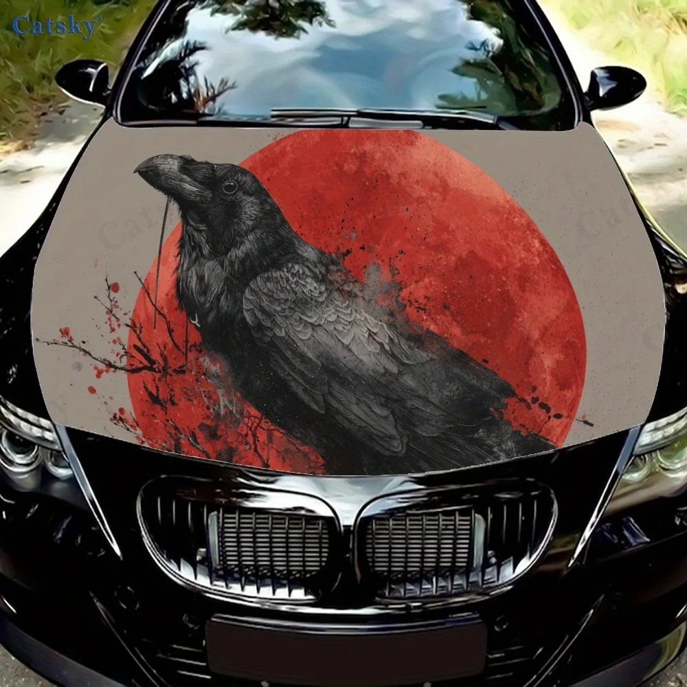

Red Moon Blood Raven Car hood decals, car cover decorative stickers, and vinyl wraps for cars, SUVs and trucks. Self-adhesive, w