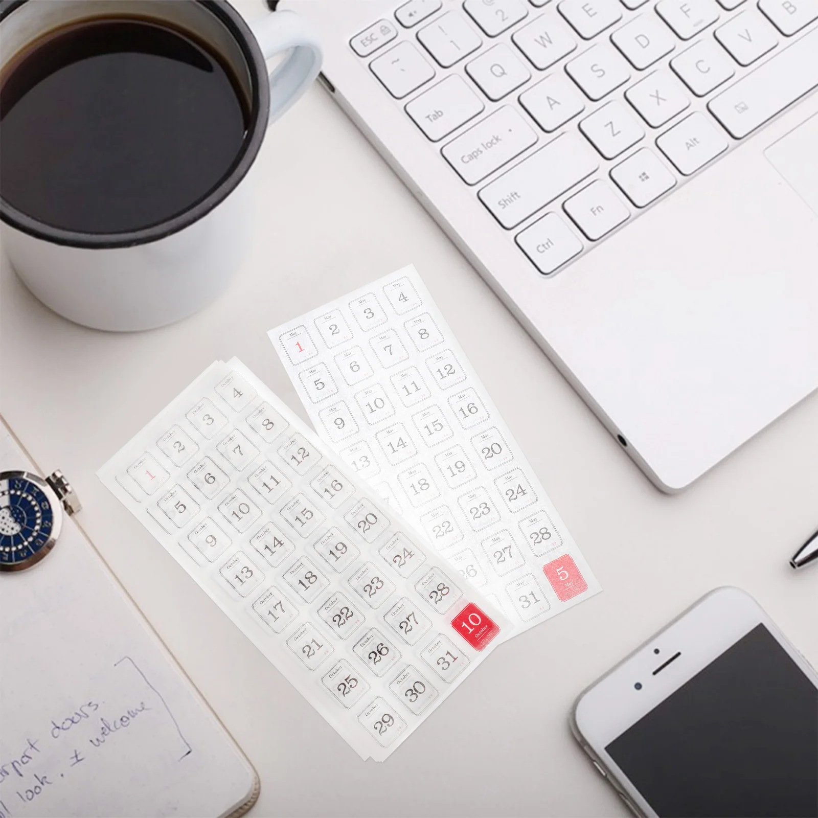 

2 Sets Self-Adhesive Japanese Paper Monthly Index Divider Stickers For Calendar Planner Diary Organizer Tabs Label Reminder