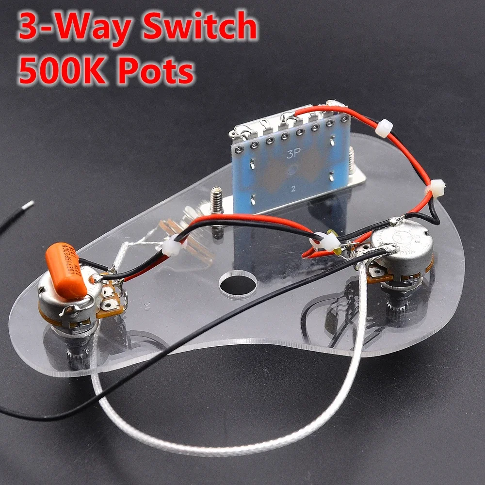 

2x 500K Pots + 3-Way Switch + Jack Electric Guitar Wiring Harness