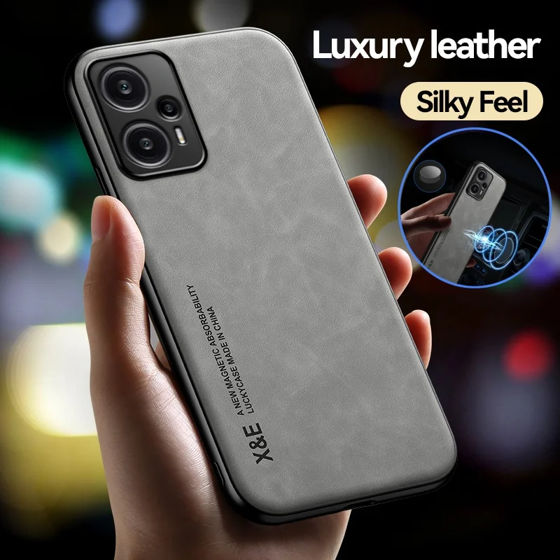 For Xiaomi Poco F5 5G Case Car Magnetic Holder Leather Phone Cases For Pocco Poko Little F5 F 5 PocoF5 Soft Silicone Back Cover