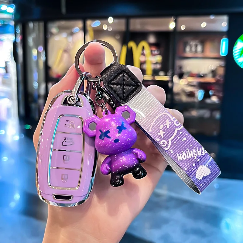 

4 Buttons TPU Car Key Case Cover Shell Fob for Hyundai I30 Ix35 KONA Santa Fe Encino Solaris Azera Grandeur Ig Accent Palisade