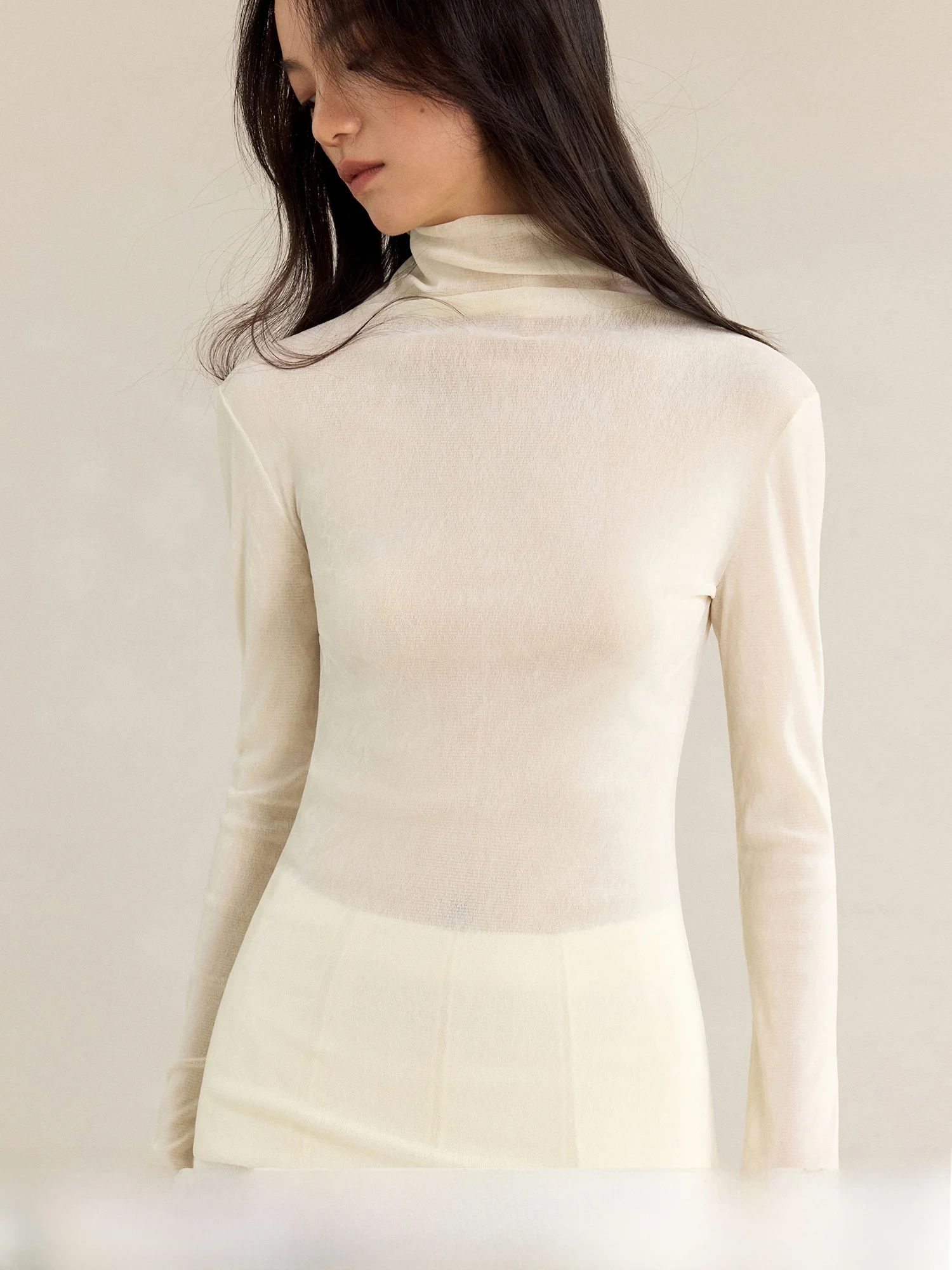 

MURMURMI 25PF Velvet f High Collar Base irt T-irt Women's Casual Long Sve Breathable Comfortable Nylon Fiber