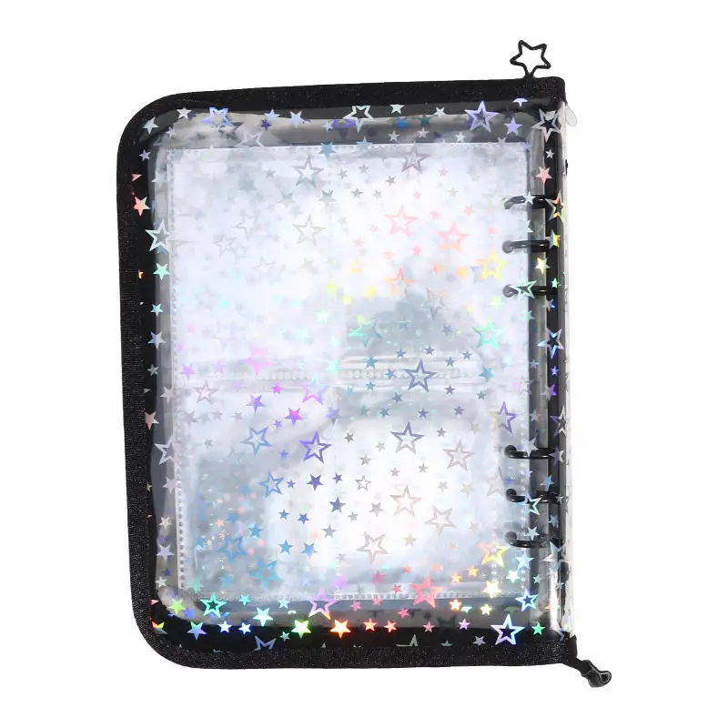 Quaderno A5 a fogli mobili a 6 fori con cerniera e bordo Album fotografico Guka idol Piccola carta 1 PC Shell Book o 10 pagine interne