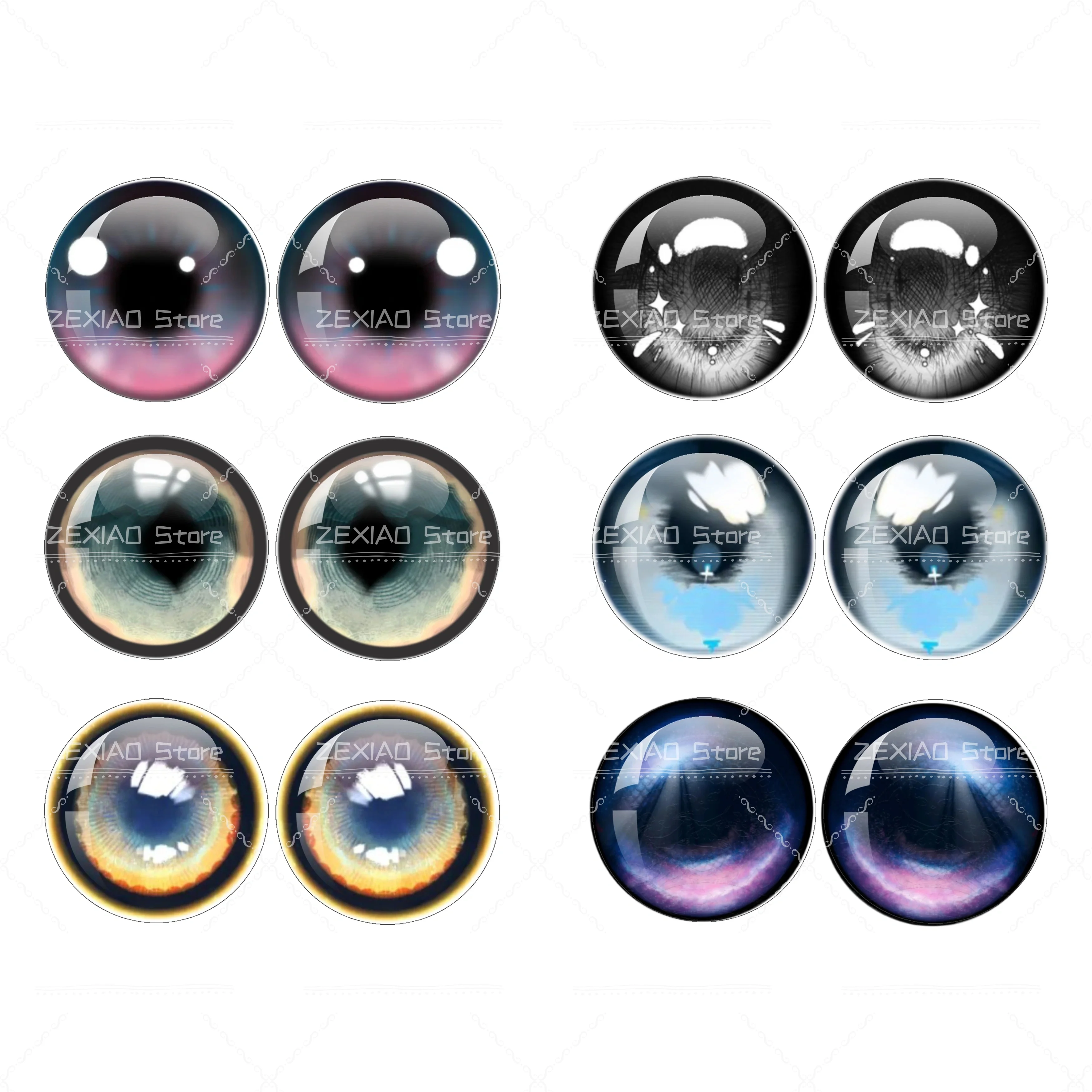 Blyth Doll Eyes Dragon Eyes Cat Animals Glass Cabochons 10MM-40MM Round Dome  Eye Dolls DIY Jewelry Accessory MIX Pupil Eye