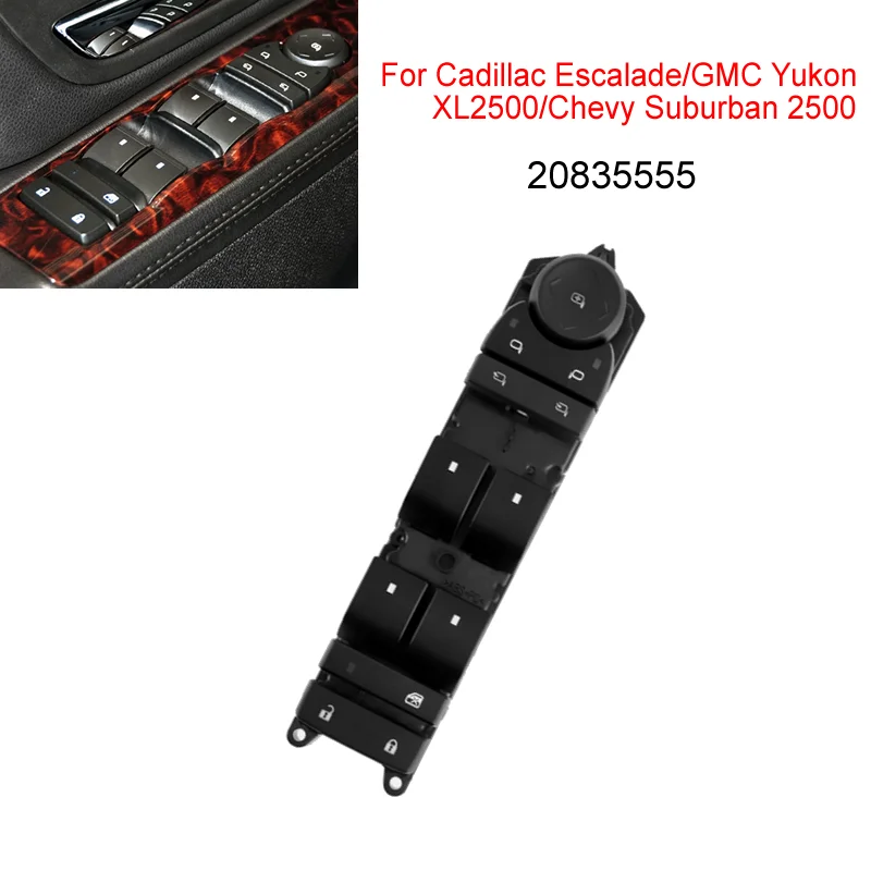 

Power Window Switch Front Left Driver Side For Cadillac Escalade/GMC Yukon XL2500/Chevy Suburban 2500 20835555 20790061