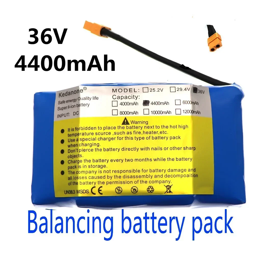 36V Superior lithium-ion rechargeable battery 4400 mAh 4.4AH lithium-ion battery for electric self-suction hoverboard unicycle