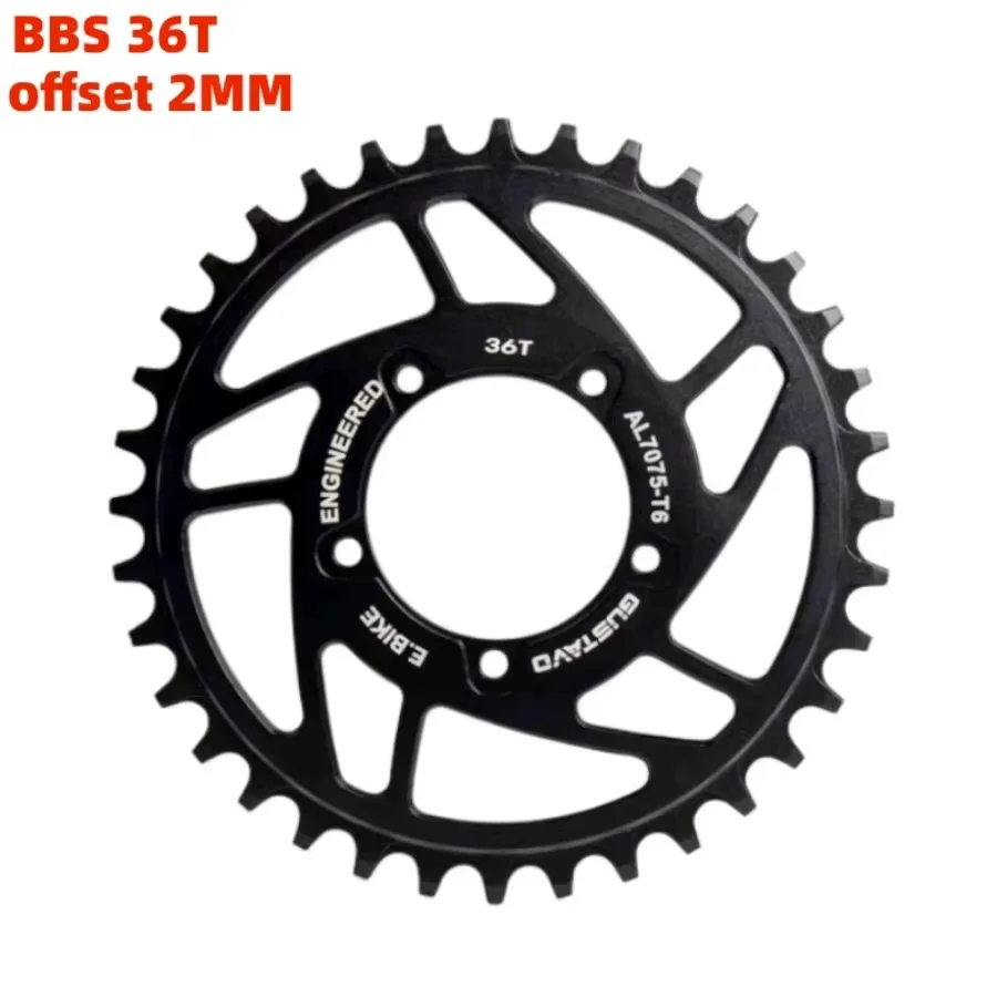 GUSTAVO E-Bike Kettenblatt für BAFANG BBS01 BBS02 Mittelmotor Kettenrad 36/38/40/42/44/46/48/52T Kettenblatt – Detail 8