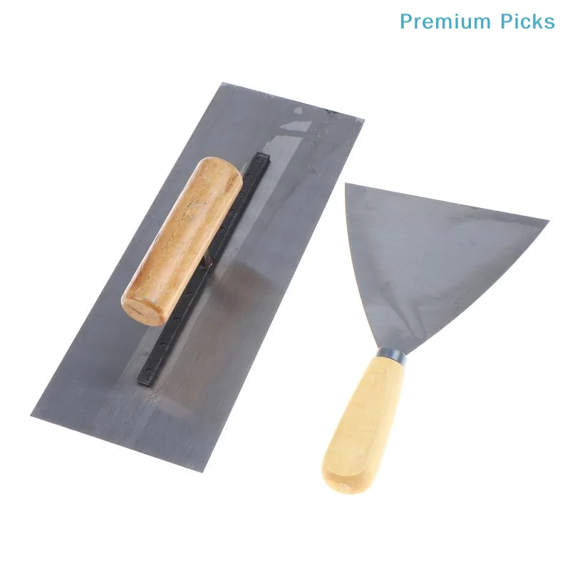 portable3Pcs Professional Trowel Scraper Set Heavy Duty Masonry Tool for Concrete Plaster Garden Path Paving Works