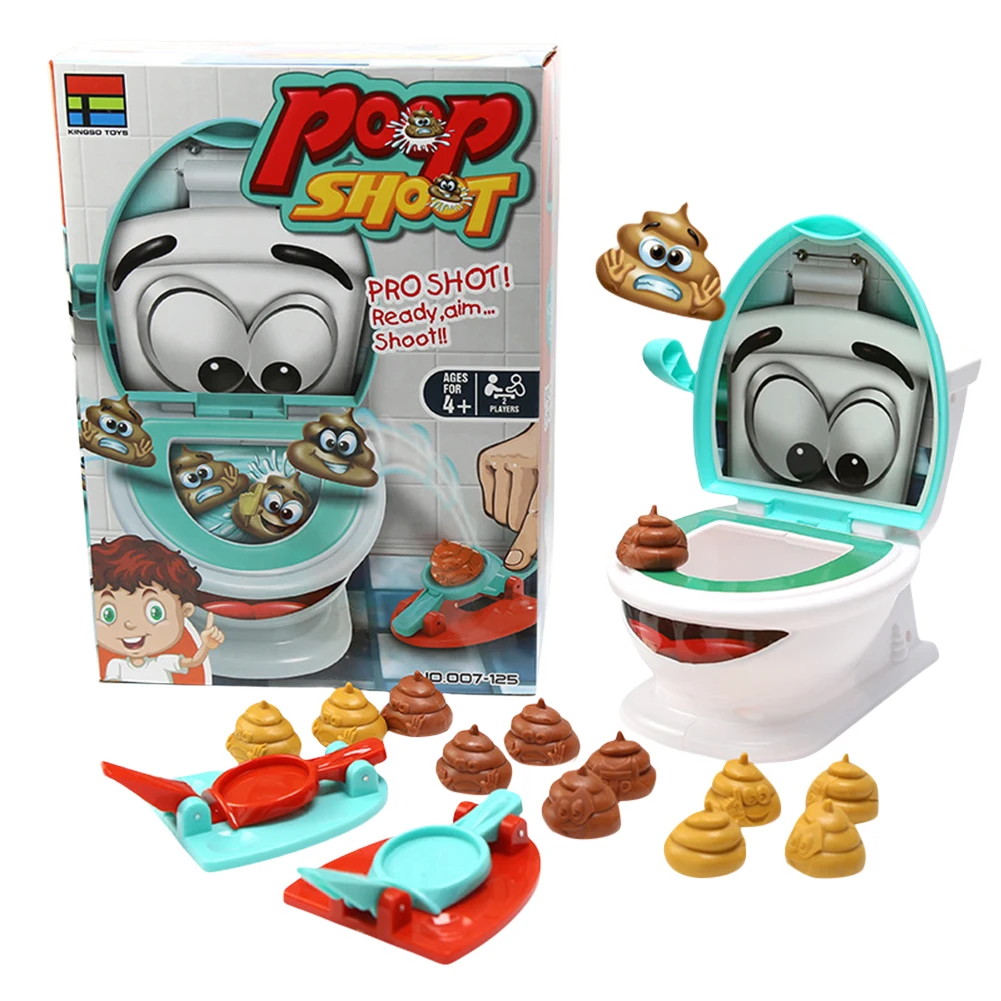 

Poop Shoot Game Toy Toilet Creative Toy Include 12 Poops 2 Launchers and A Sticker Family Party Poop Shoot Game Toy for Kids