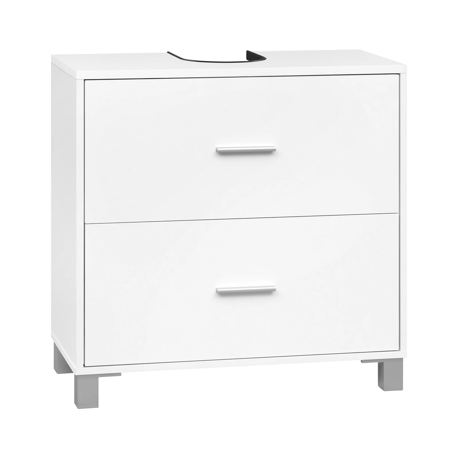 Badezimmerschrank, Badezimmeraufbewahrung, Waschtischunterschrank unter dem Waschbecken, 60 x 30 x 60 cm, WC-Waschbecken mit 2 Schubladen, Siphon-Ausschnitt, Toilettenmöbel