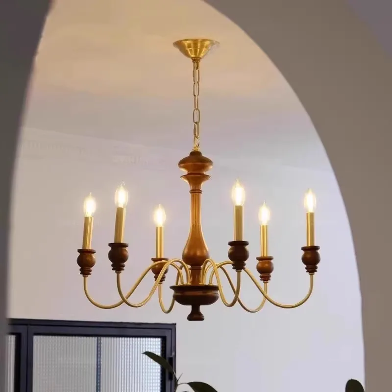 French Luxury Living Room Chandeliers Retro Designer Candle Led Pendant Lamps Dining Bedroom Lighting Suspension Luminaire