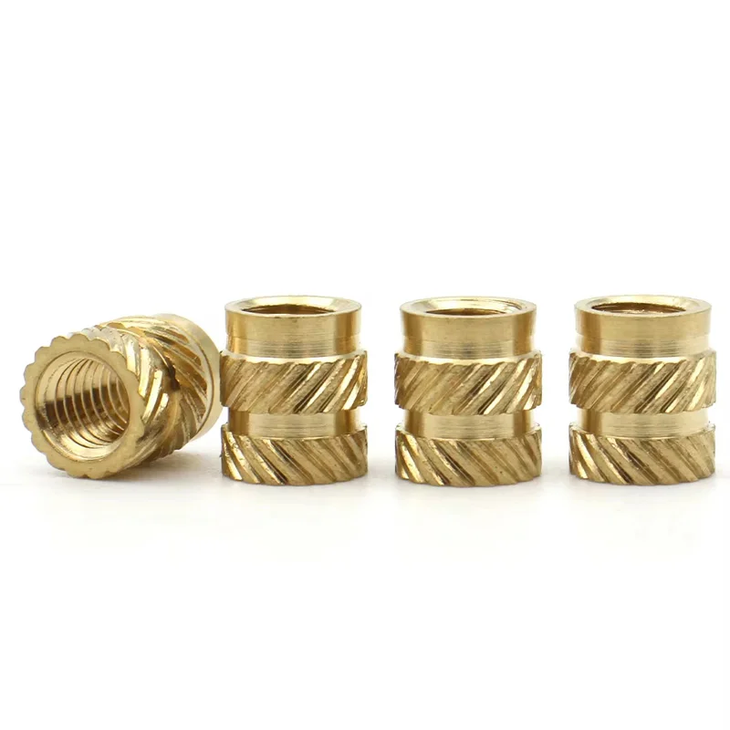 Brass Insert Nut M1 M1.4 M2 M2.5~M8 Double Twilled Knurled Injection Molding Embedment Inserts Hot Melt 3D Printing Inserts Nuts