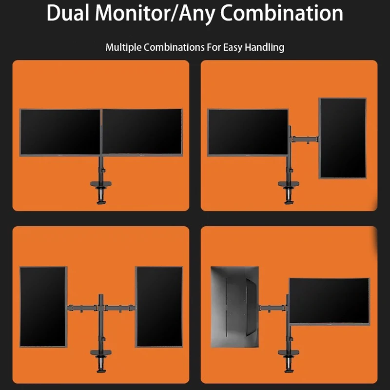 Imagem -03 - Desktop Dual Monitor Braço Titular Braço Robótico para 13 27 Screen Display Suporte de Montagem 2-9kg pc Stand