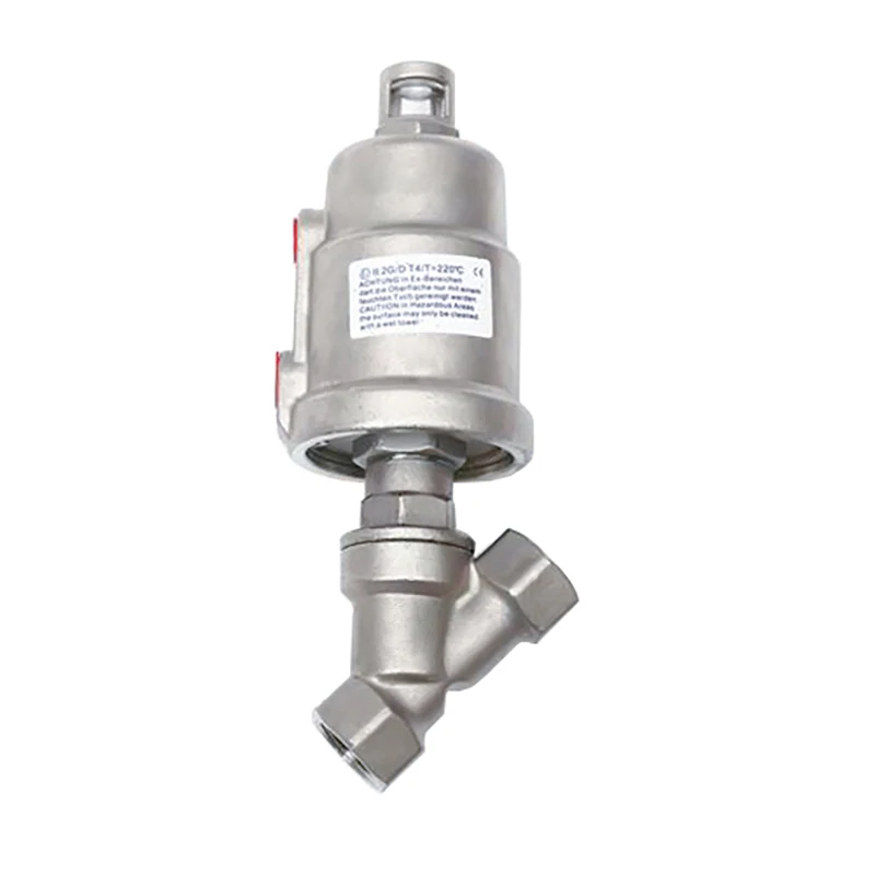 DN10 Pneumatic Seat Valve 16bar Normally Closed Pneumatic Actuator Angle Seat Valves For Steam Gas Oil