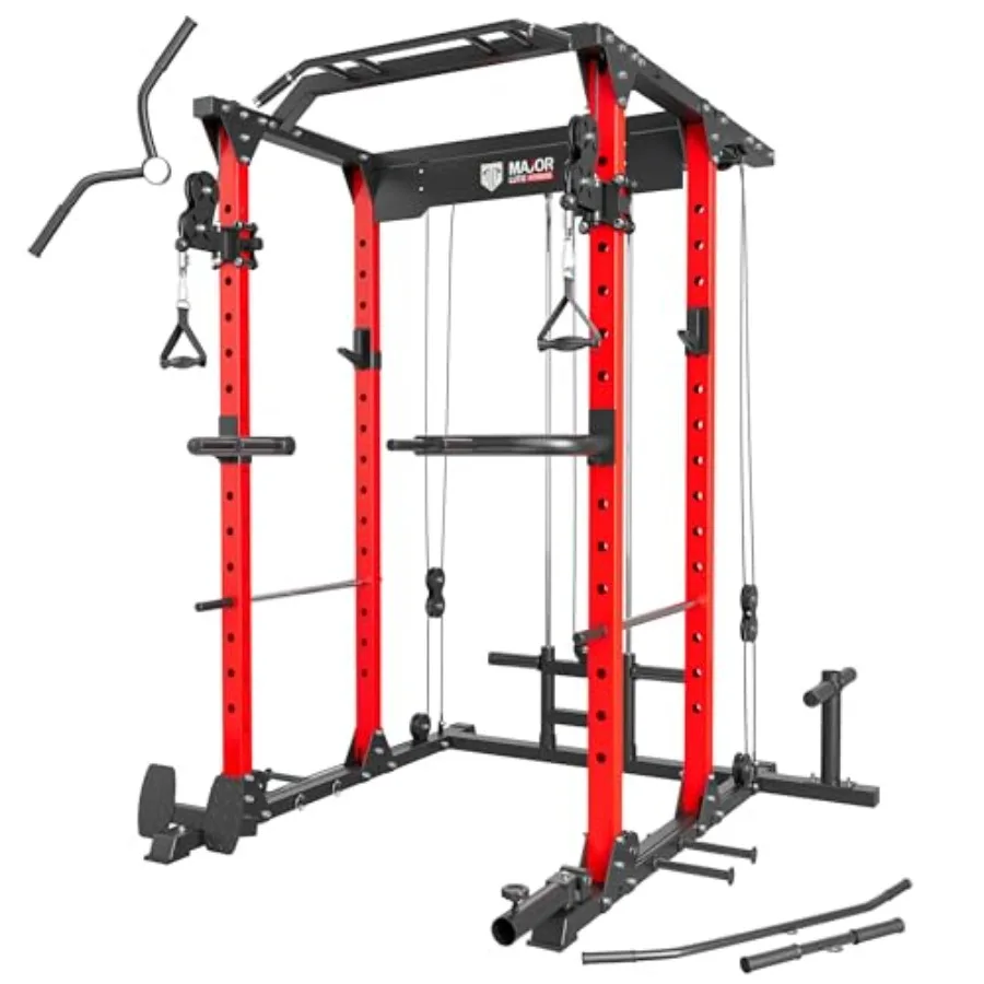 

Многофункциональная силовая стойка PLM03 (1400 фунтов) для домашнего спортзала с кроссовером, турником и ландмином, стальная, черная, для силовых тренировок