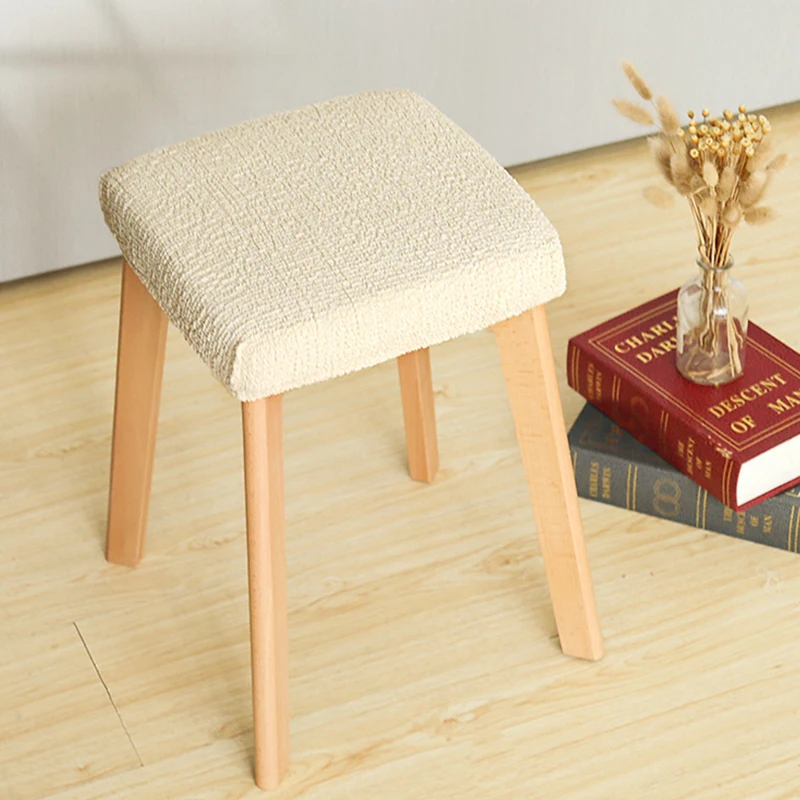 Removable Chair Cover Stool Cover Dressing Stool Cover Square Seat Cover Elastic Stretch Slipcover Chair Protect Dust Cover