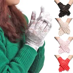 Women Female Driving Goth Party Bride Lace Gloves Hollow-Out Mittens UV Protection Gloves Sunscreen Gloves