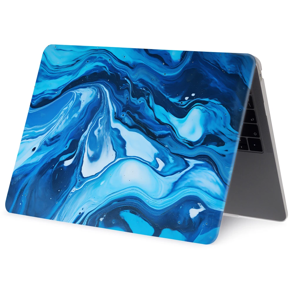 حافظة كمبيوتر محمول مطبوعة لجهاز ماك بوك برو 14 2024 غطاء M4 غلاف صلب لجهاز ماك بوك اير/برو M2 M3 13 15 16 ماكس حافظة من الرخام السائل #3