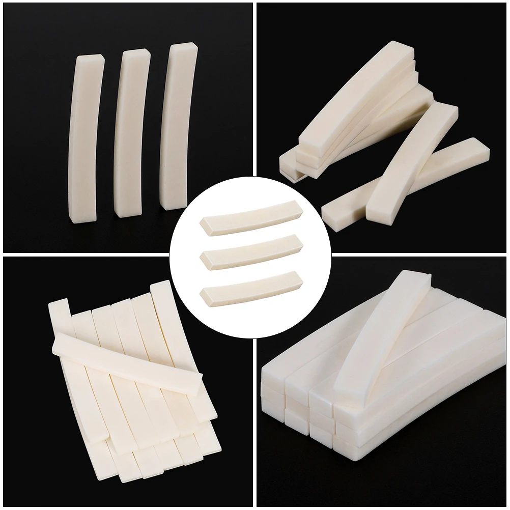

3 Pcs Nut Guitar Bone Nuts Electric Acoustic Replacement Saddle Ox White Bridge Accessories