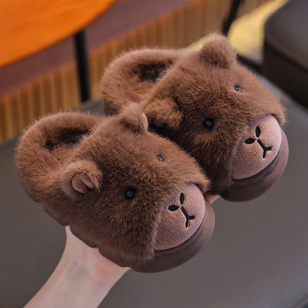 

New Cute Capybara Children Slippers Keep Warm Floor Shoes Comfortable Home Slippers Winter