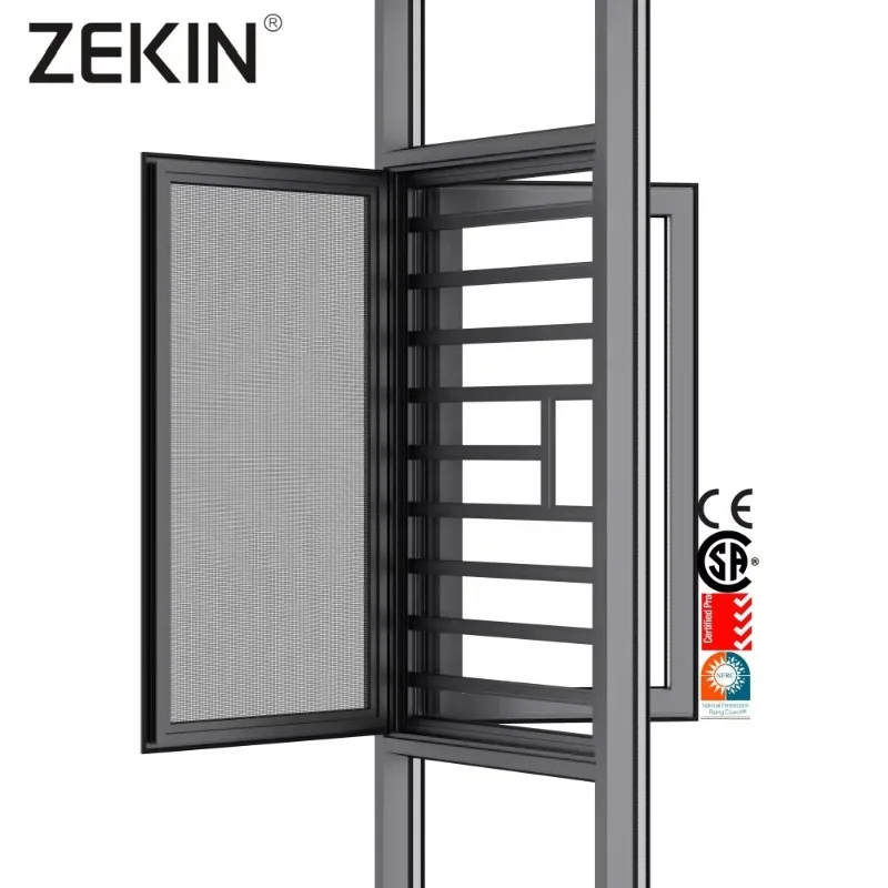 Customized Double Glazing Soundproof Casement Window Hurricane-impact Energy Efficient Aluminum Casement Windows
