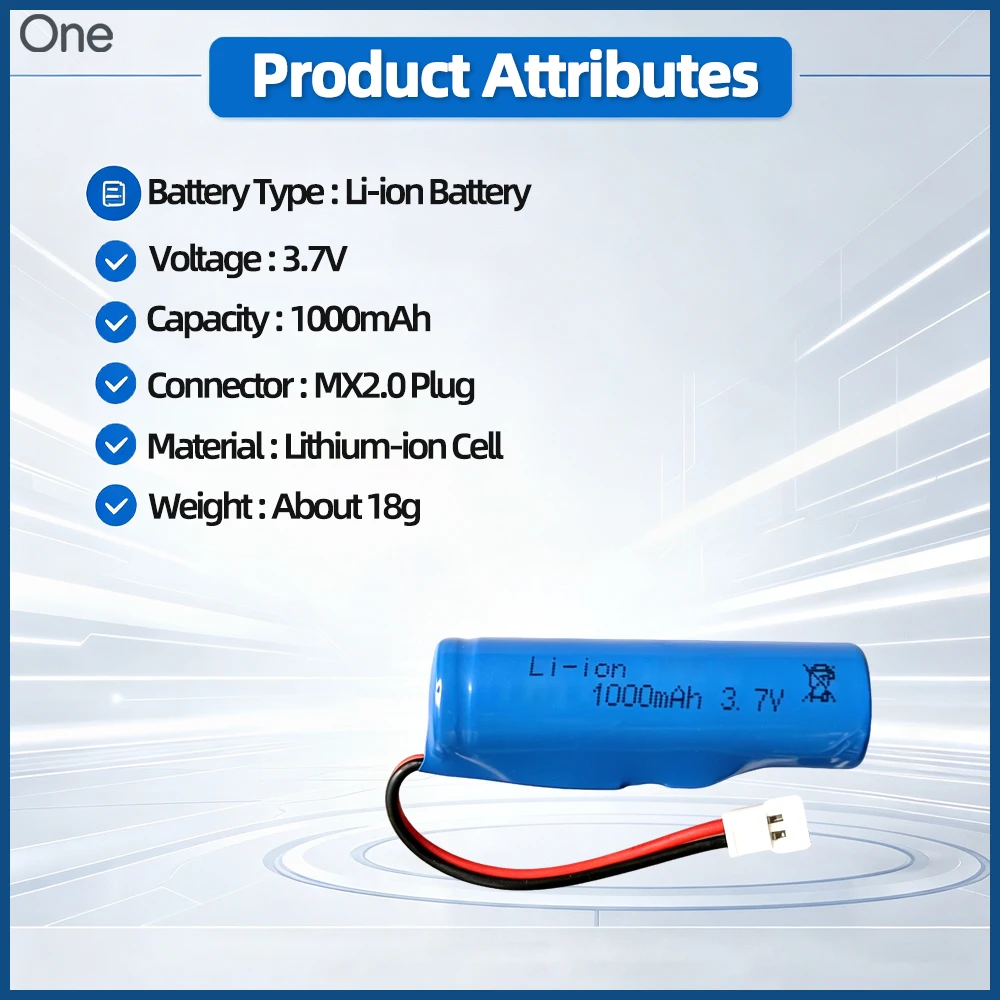 1S 3.7V 1000mAh 5C Li‑ion Battery Pack MX2.0 PlugUpgrade Replacement Parts for D12MINI RC Car Toys