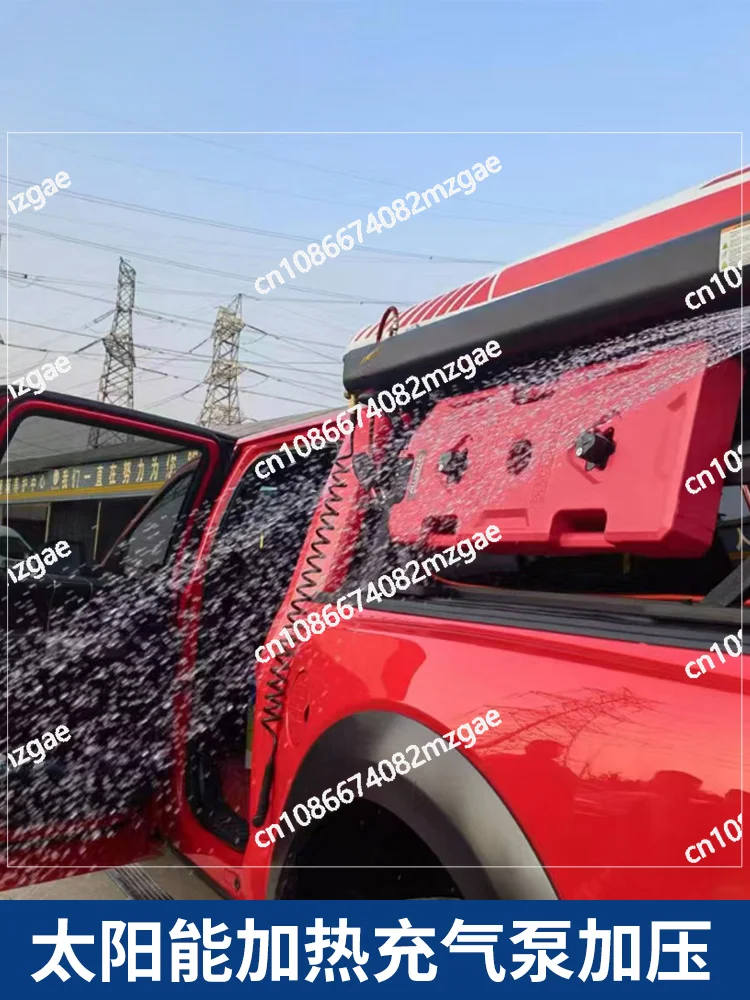 Roof Pressurized Water Tank, Luggage Rack, Aluminum Alloy Solar  Heating, Self-driving Shower, Pressurized Car Water Tank