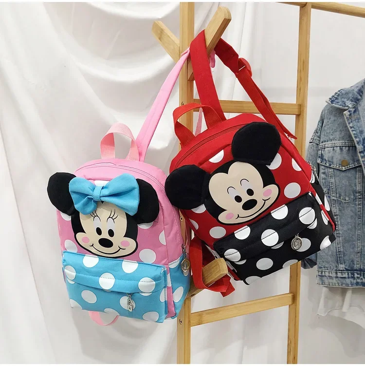 Disney-Anime Mickey Mouse Mochila infantil, Mochila escolar infantil, desenhos animados Minnie Mouse, grande capacidade, impermeável