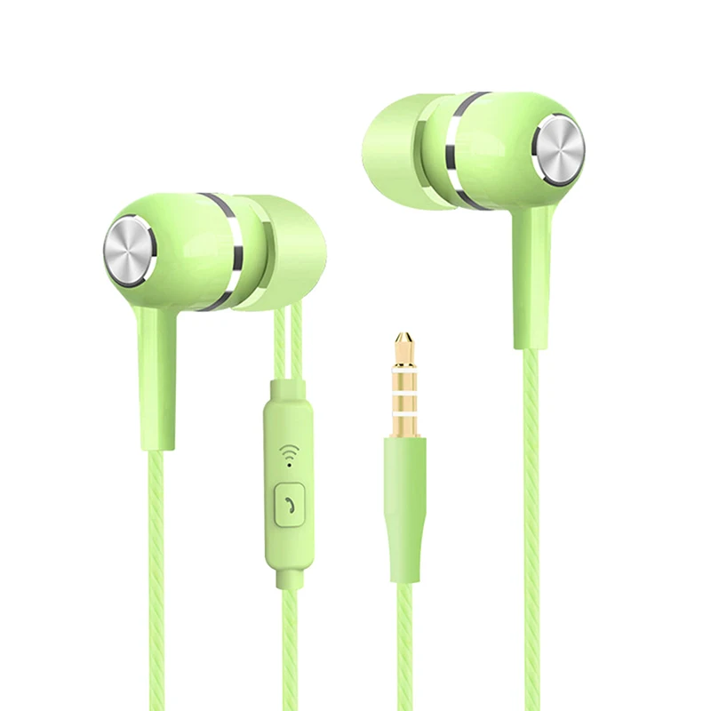 โทรศัพท์มือถือแบบมีสายหูฟังชนิดใส่ในหูเรียบง่ายพร้อมไมโครโฟนผู้ชายและผู้หญิงธุรกิจหูฟังแบบมีสายหูฟังเพลงเบสหนัก