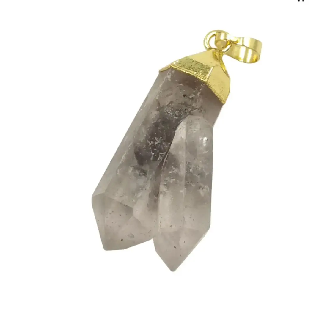 WT-P1703  2025 New hot Beautiful natural quartz pendant Black irregular gold pendant lady's jewelry accessory Procurement