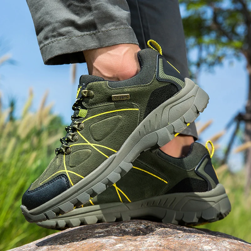 

Casual Sneakers Men Shoes Anti-slip Lace-up Low-top Outdoor Men Shoes Breathable Shock-absorbing Comfortable Hiking Shoes Men