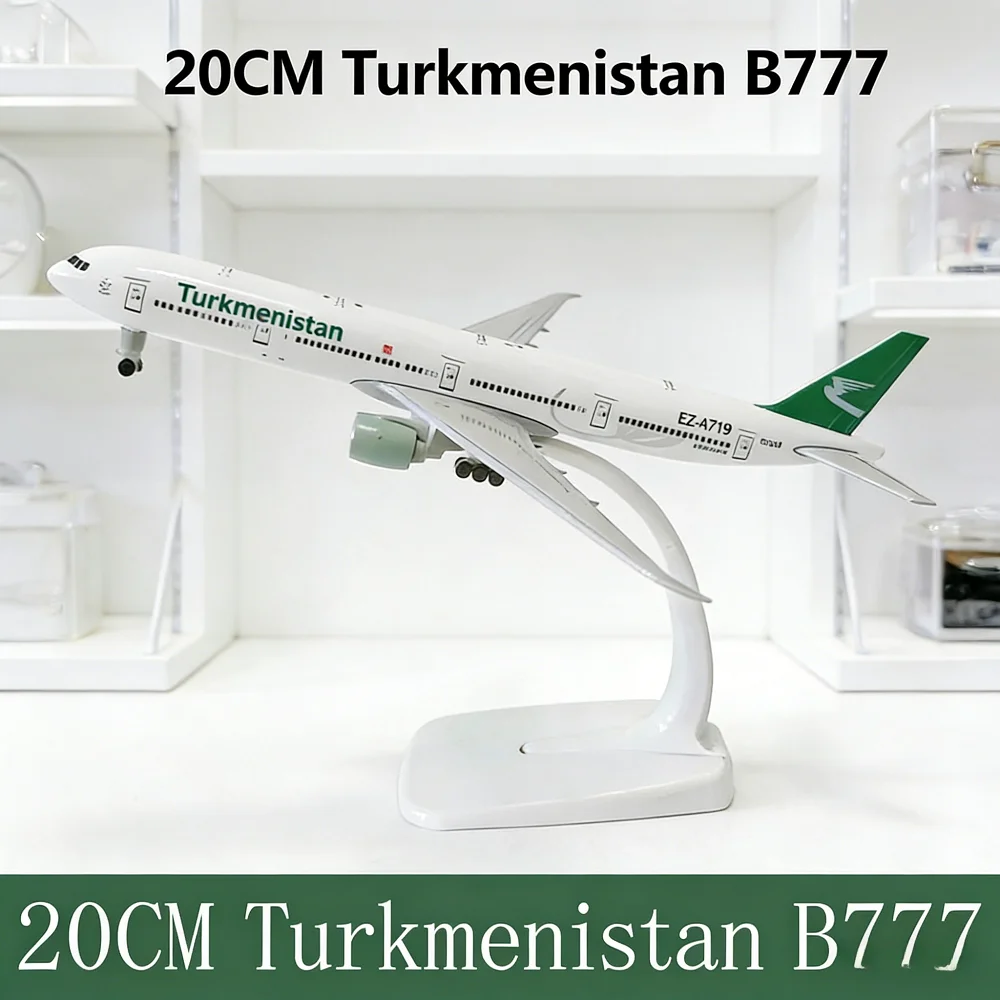 

20cm B777 Turkmenistan Airways Airplane Diecast Metal Alloy Aircraft Model Collection Enthusiasts Gift Decorative Plane