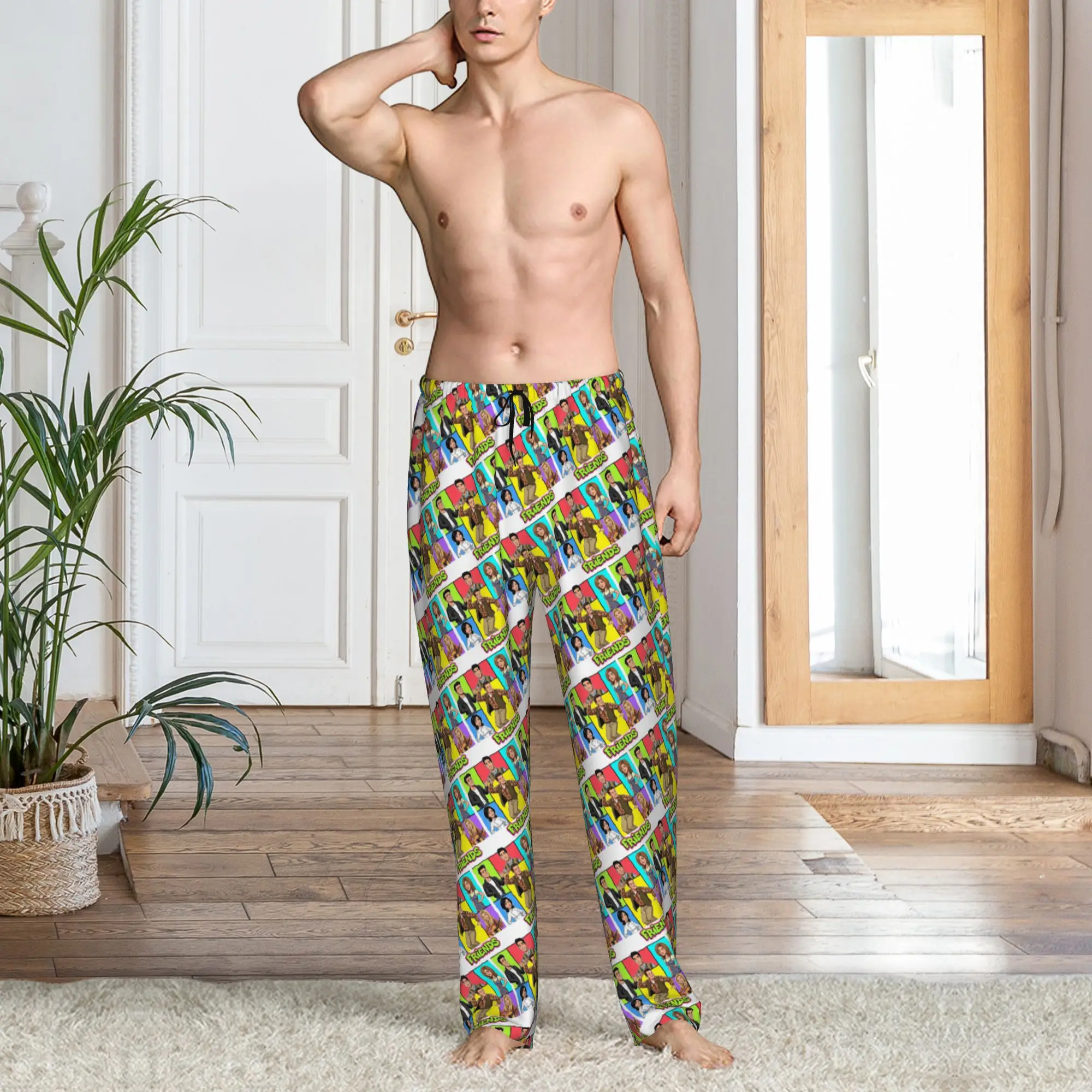 Custom Printed Men Funny TV Show Friends Pajama Pants  Sleepwear Sleep Lounge Bottoms with Pockets - view 6