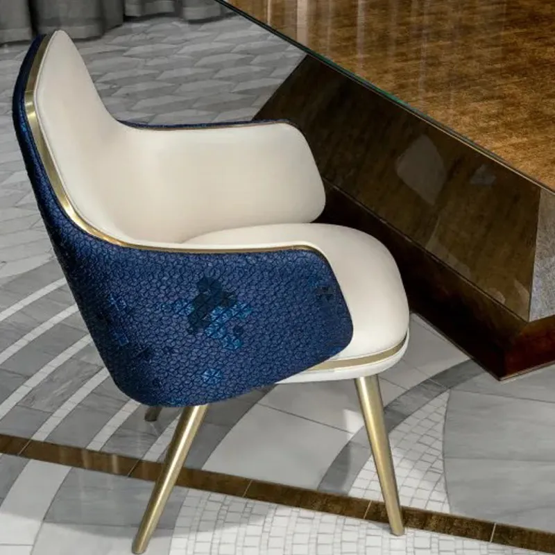 chair model room hotel negotiation chair household designer stainless steel foot guard hand back chair