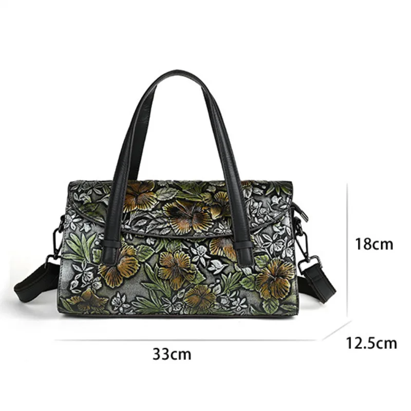 Motadora nuova borsa da donna in vera pelle borsa a tracolla in rilievo fatta a mano retrò Versatile borse a tracolla in pelle bovina di grande capacità