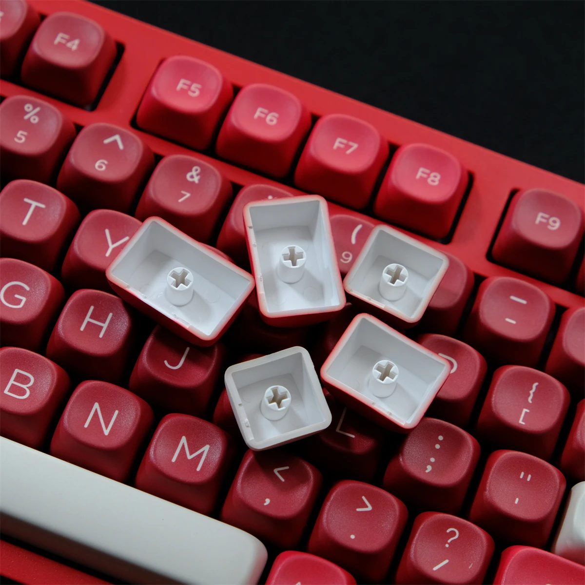 Imagem -05 - Kbcaps-ham Red Moa Keycaps 126 Chaves Pbt Keycaps Sublimação Dye Switches mx Teclado Mecânico