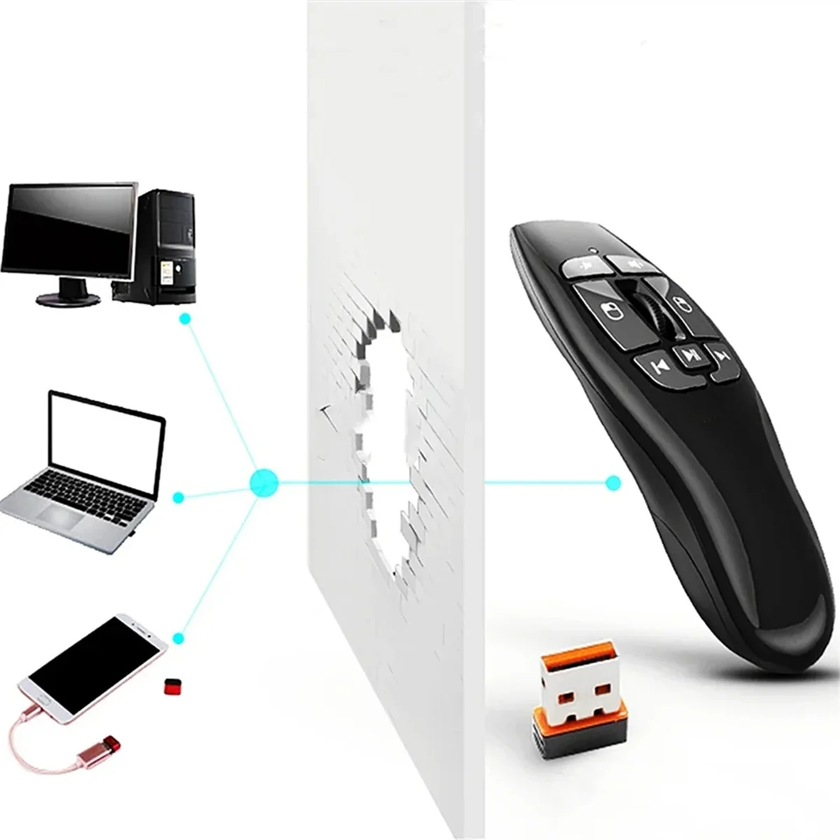 Neue F9 2,4 GHz Mini Wireless Air Flying Mouse Multimedia Somatosensory Ergonomische Palm-Größe Fernbedienung für Hochzeitssprache