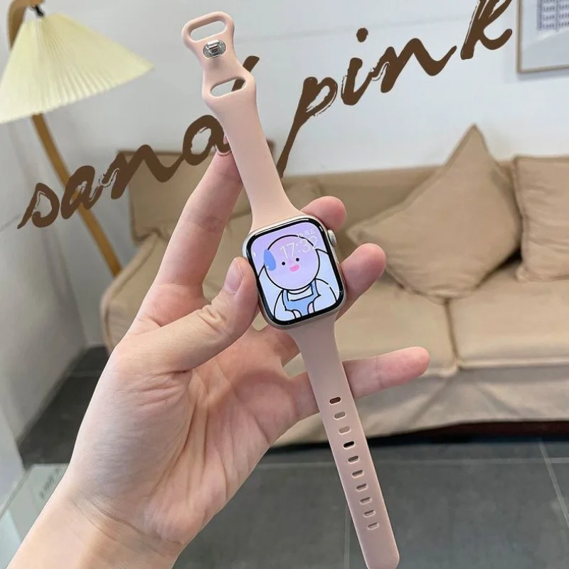 Silikonowa słoma dla Apple Watch Band 45 mm 44 mm 46 mm 40 mm 49 mm 49 mm 38 42 Bransoletka Correa IWatch Series 6 Ultra2 7 8 SE 10 Band Spring, Summer, Autumn and Winter Vercy of M en and Women