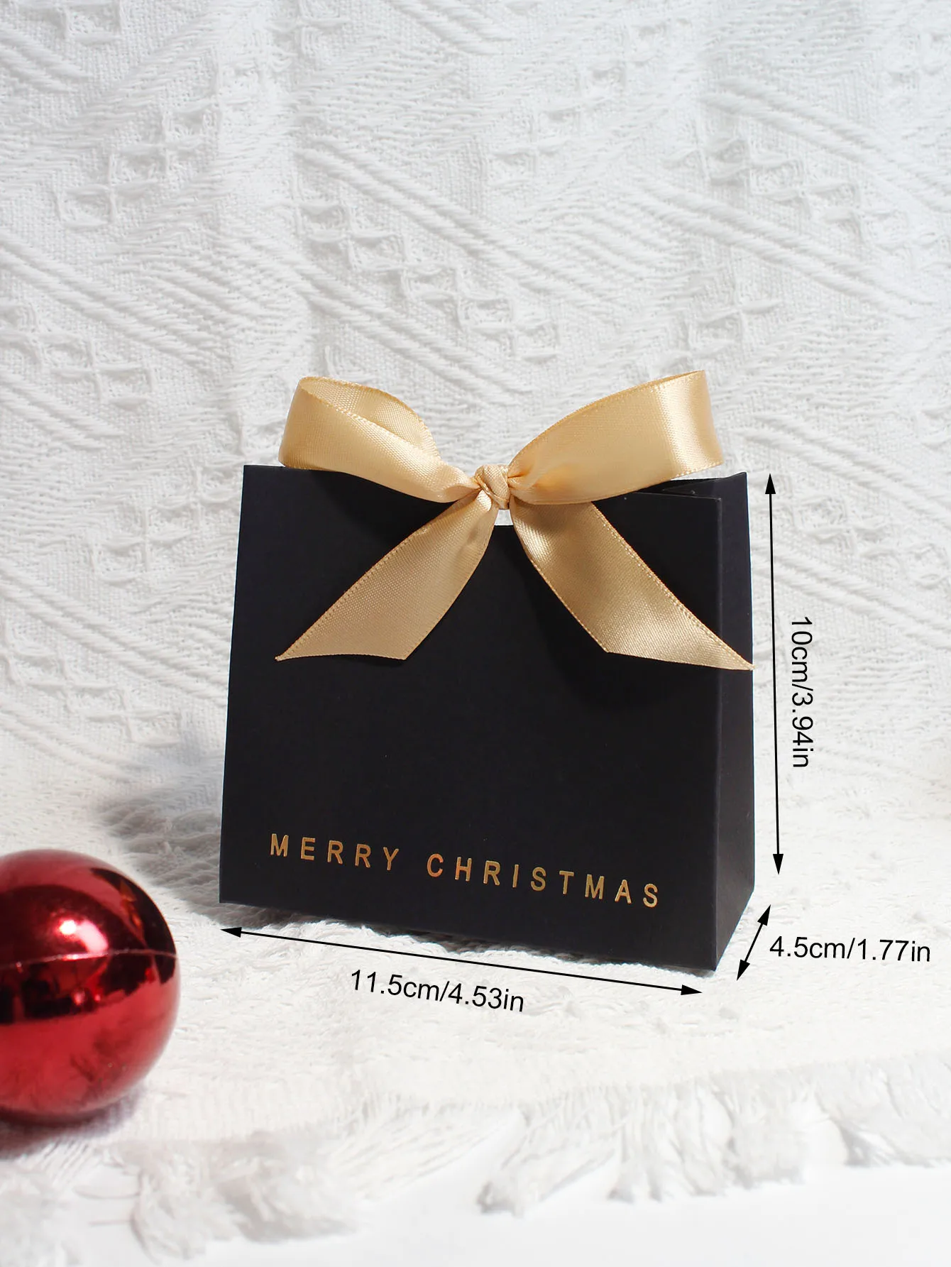 Christmas exquisite design candy box, holiday dinner, ribbon, 11.5x4.5x10cm box candy, cookies, chocolate can be packed