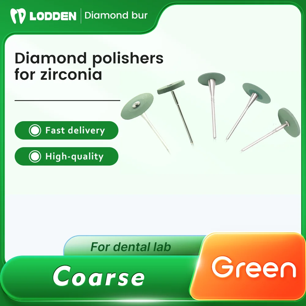 

LODDEN Dental Polishing Tools Coarse Diamond Polishers for Zirconia Ceramic Green D1C D2AC D3BC Dentistry Lab Grinding Stones