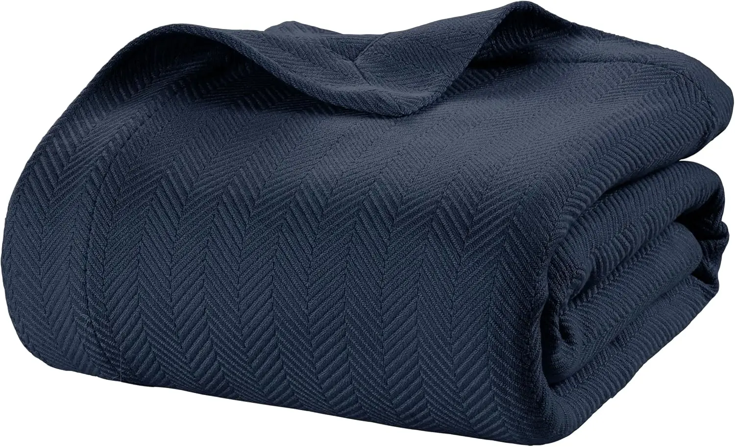 

Плед для кровати King Size из хлопка - мягкий, уютный, 350 GSM, премиум-класса, для многослойного использования или самостоятельного использования - темно-синий