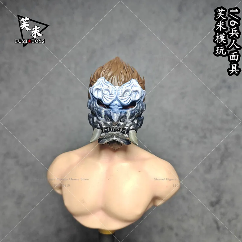 1/6 1/12 Scale Tibetan-style Mythical Beast Mask White Wolf Mask Model Male Accessory For 12-inch 6-inch Action Figure Soldier