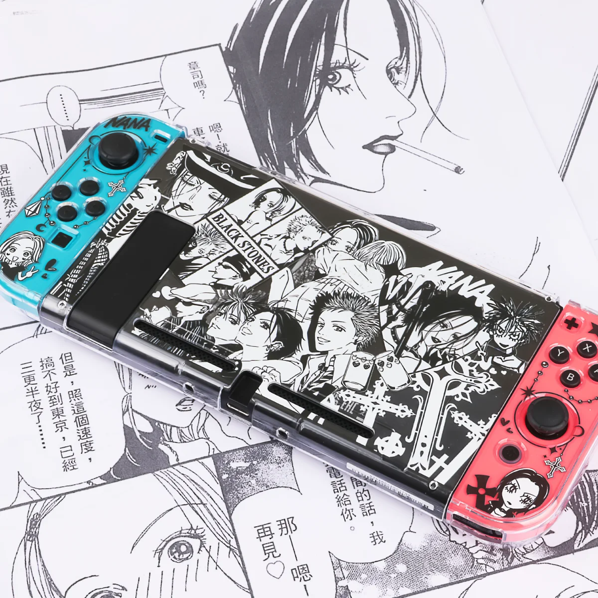 Przezroczyste etui ochronne NANA kompatybilne z Nintendo Switch lub Switch OLED - Odpinana twarda obudowa w stylu anime — zdjęcie produktu 5