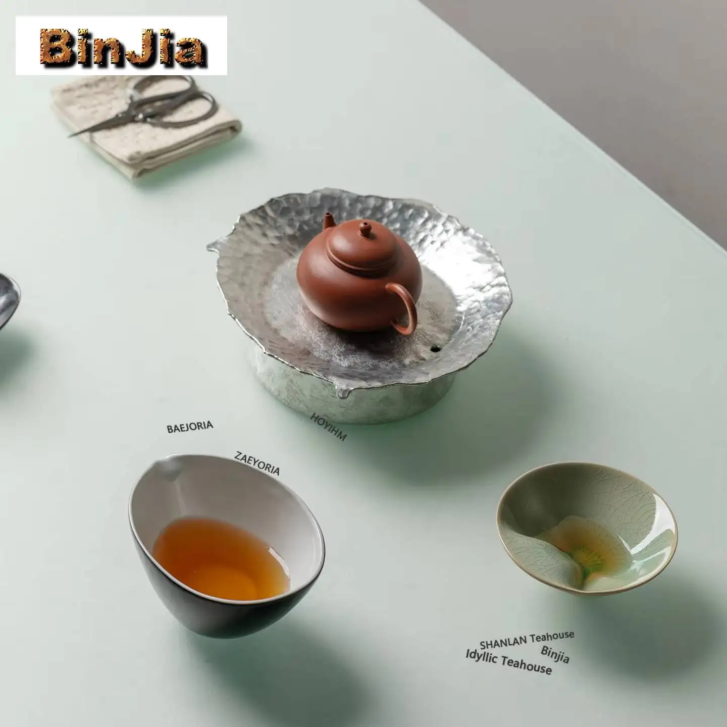 60ml Green Butterfly Pattern Teacup Luxury Tea Bowl Sample Tea Cup Tea-tasting Fragrance Cup Jianzhan Master Cups Teaset Craft